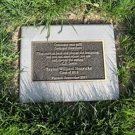 Commemorative plaque on campus