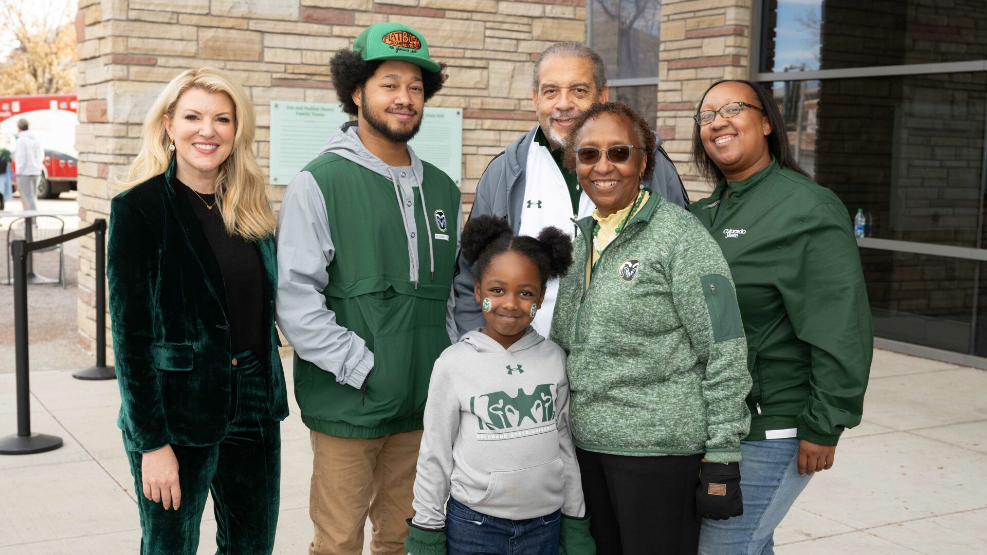 The Hughes family with President Amy Parsons