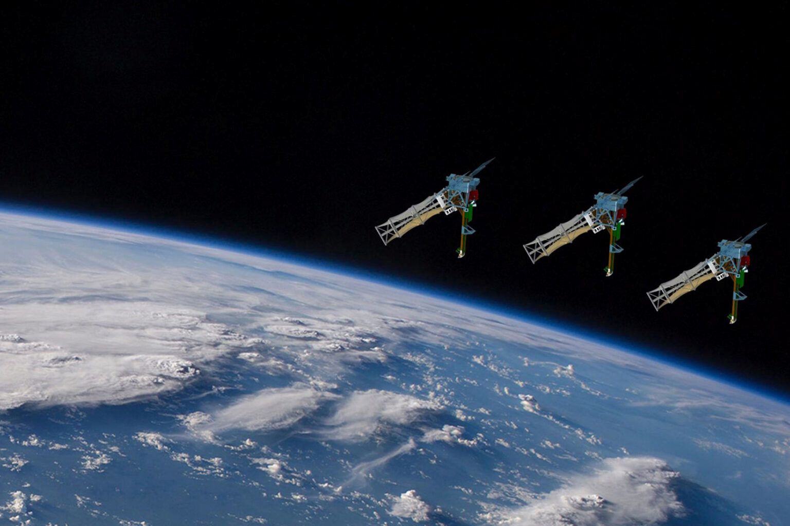 Satellites hovering over Earth