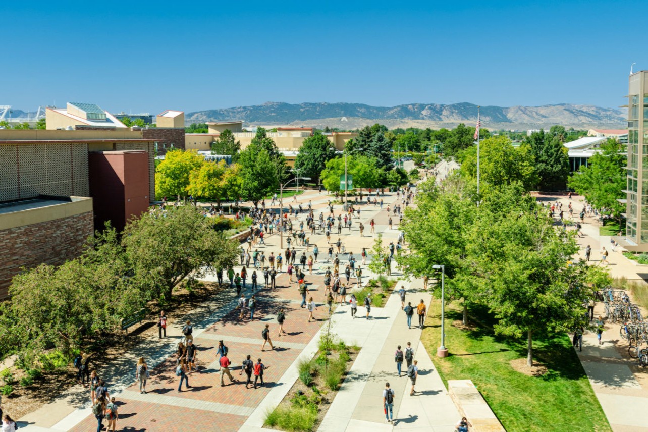 Overview of campus over Plaza
